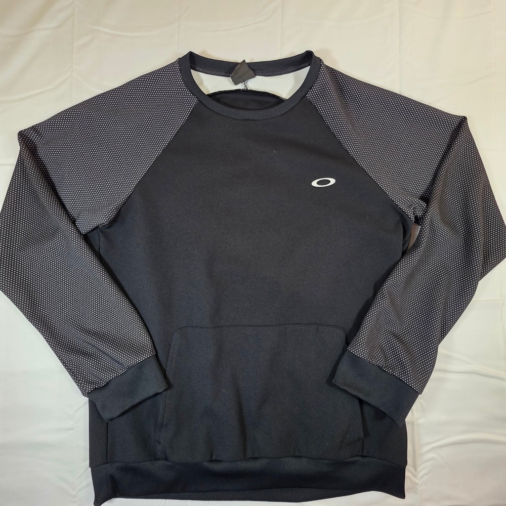 Oakley Hydrolix Performance Fit Black Raglan Dot Sleeve Sweatshirt Mens XL